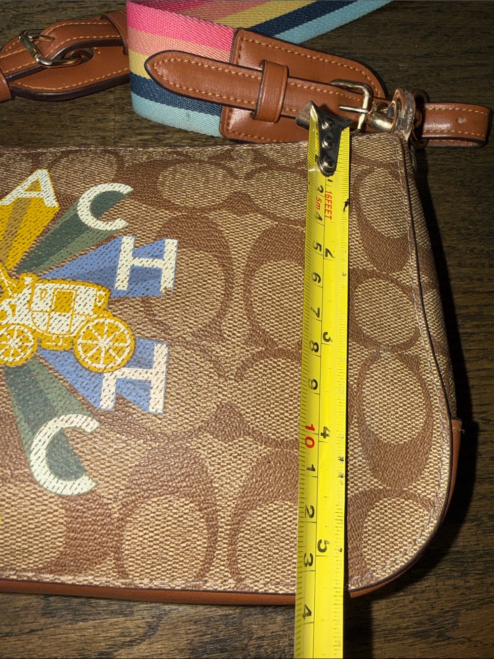 COACH C6817 Jes Baguette In Signature Canvas With Coach Radial Rainbow Khaki - Picture 8 of 12